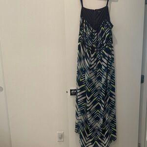 Torrid Navy and Blue Chevron Maxi Dress